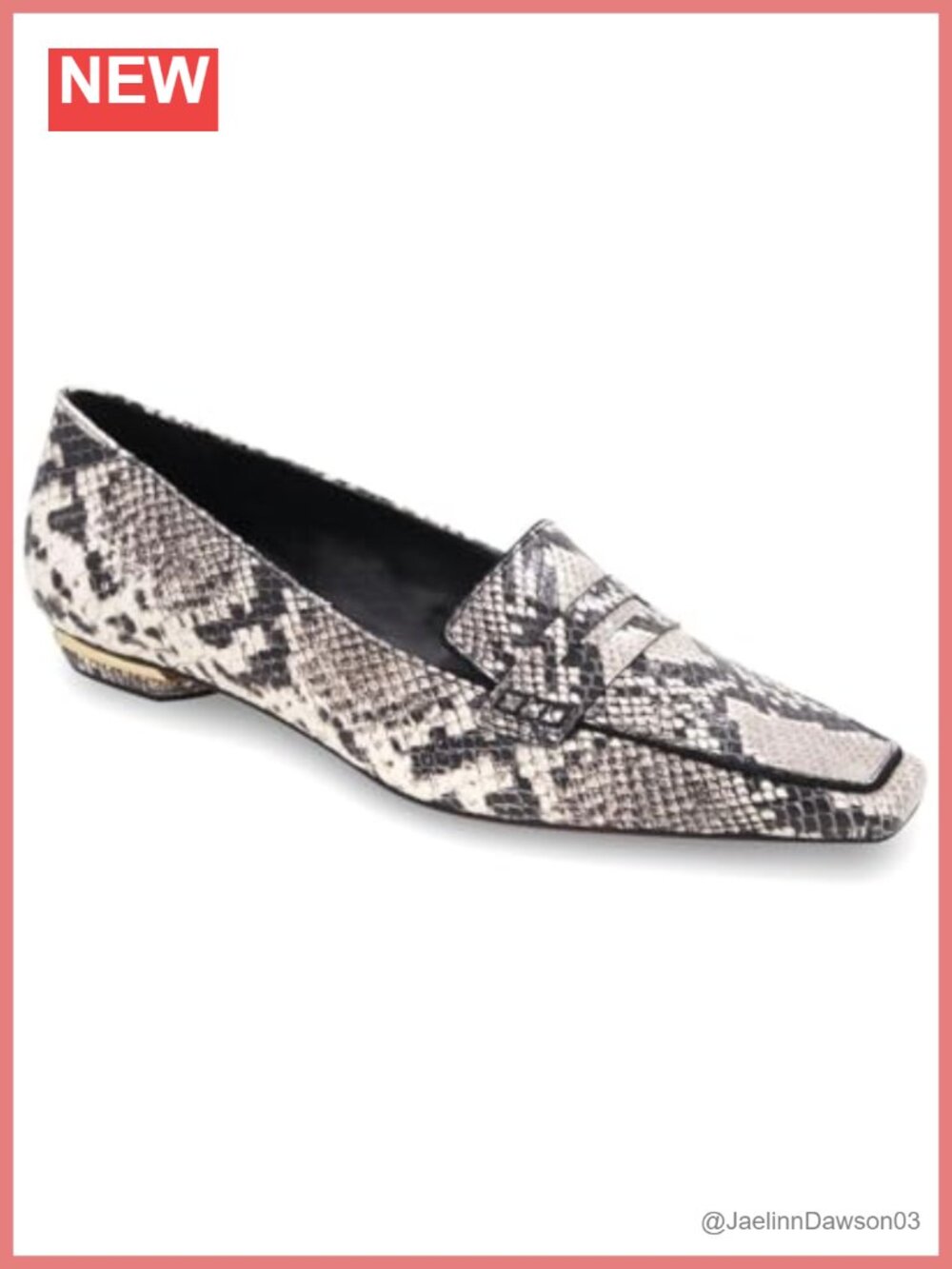 Nappa Leather Loafer Flats Metallic Heel Detail Pointed Toe Slip-On